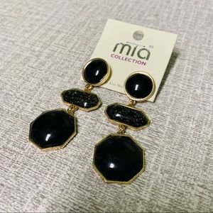 Black & Gold Dangle Earrings Mia Collection